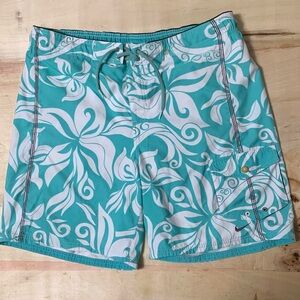 Vintage Y2K Nike Floral Pattern Men's Swim Trunks